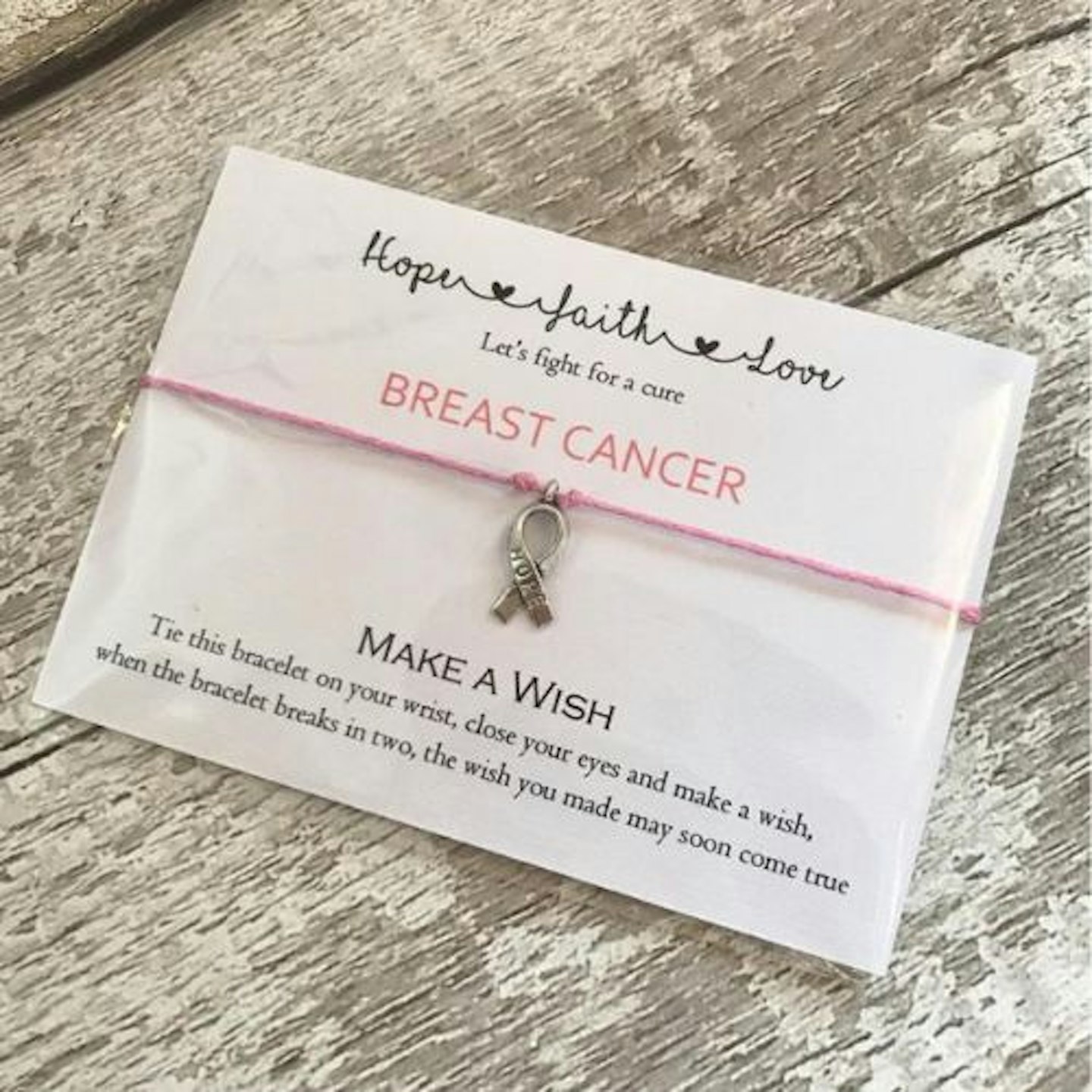 Breast cancer wish bracelet