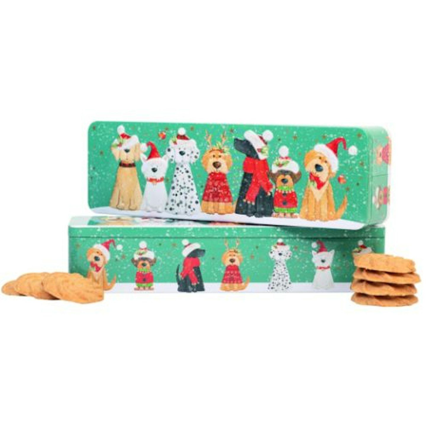 English Heritage Christmas Dog Lemon & Orange Biscuit Tin