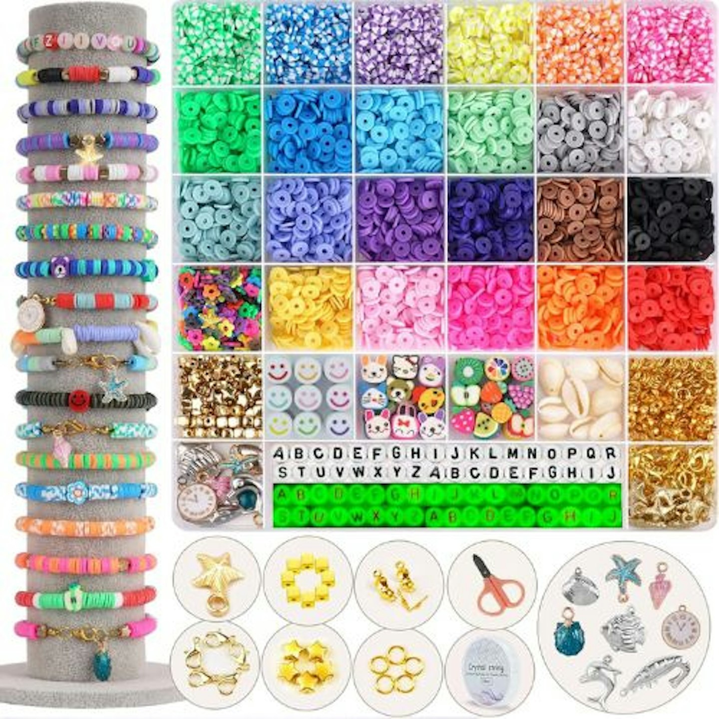 FZIIVQU 6100 Pcs Clay Beads Bracelet Making Kit