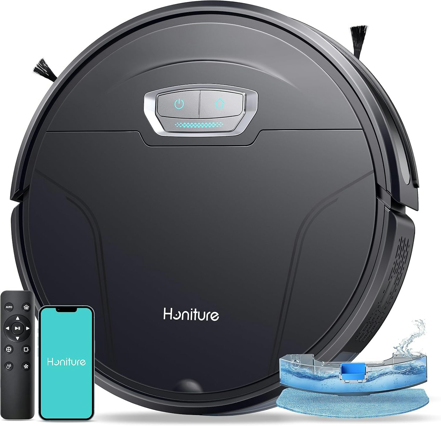 Image of the HONITURE Robot Vacuum Cleaner with Mop with the mobile app