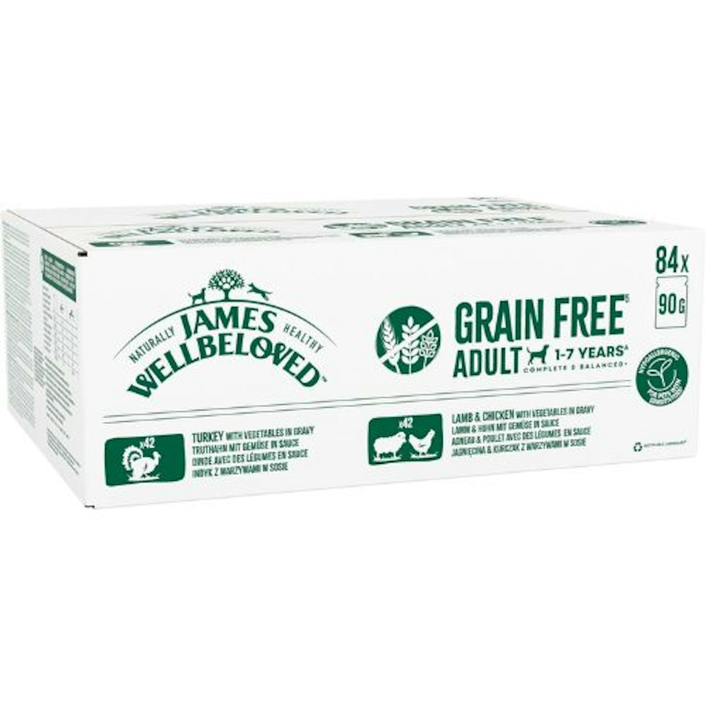 James Wellbeloved Grain Free Adult Dog Food Mixed Selection in Gravy Pouch