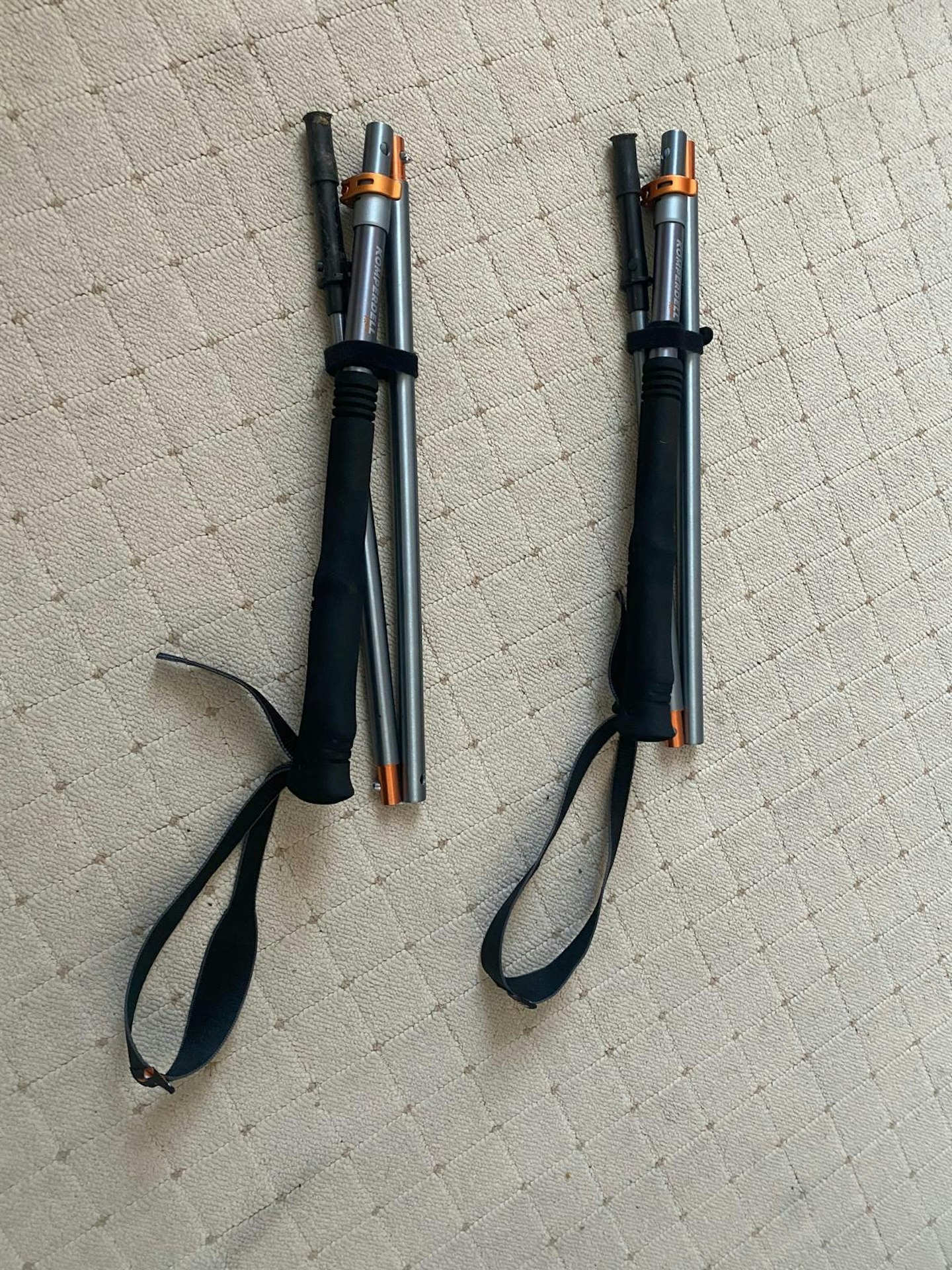 Komperdell Carbon Composite walking poles folded