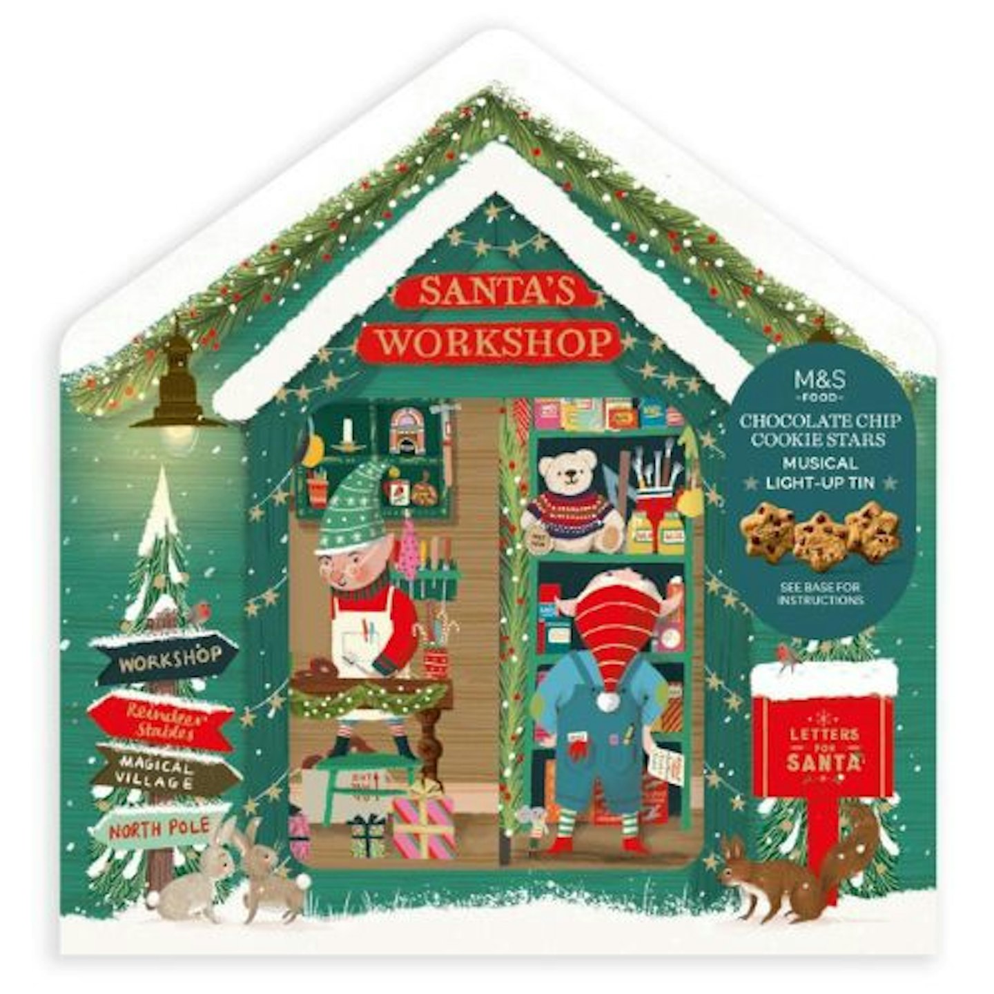 M&S Santas Workshop Musical Light Up Tin