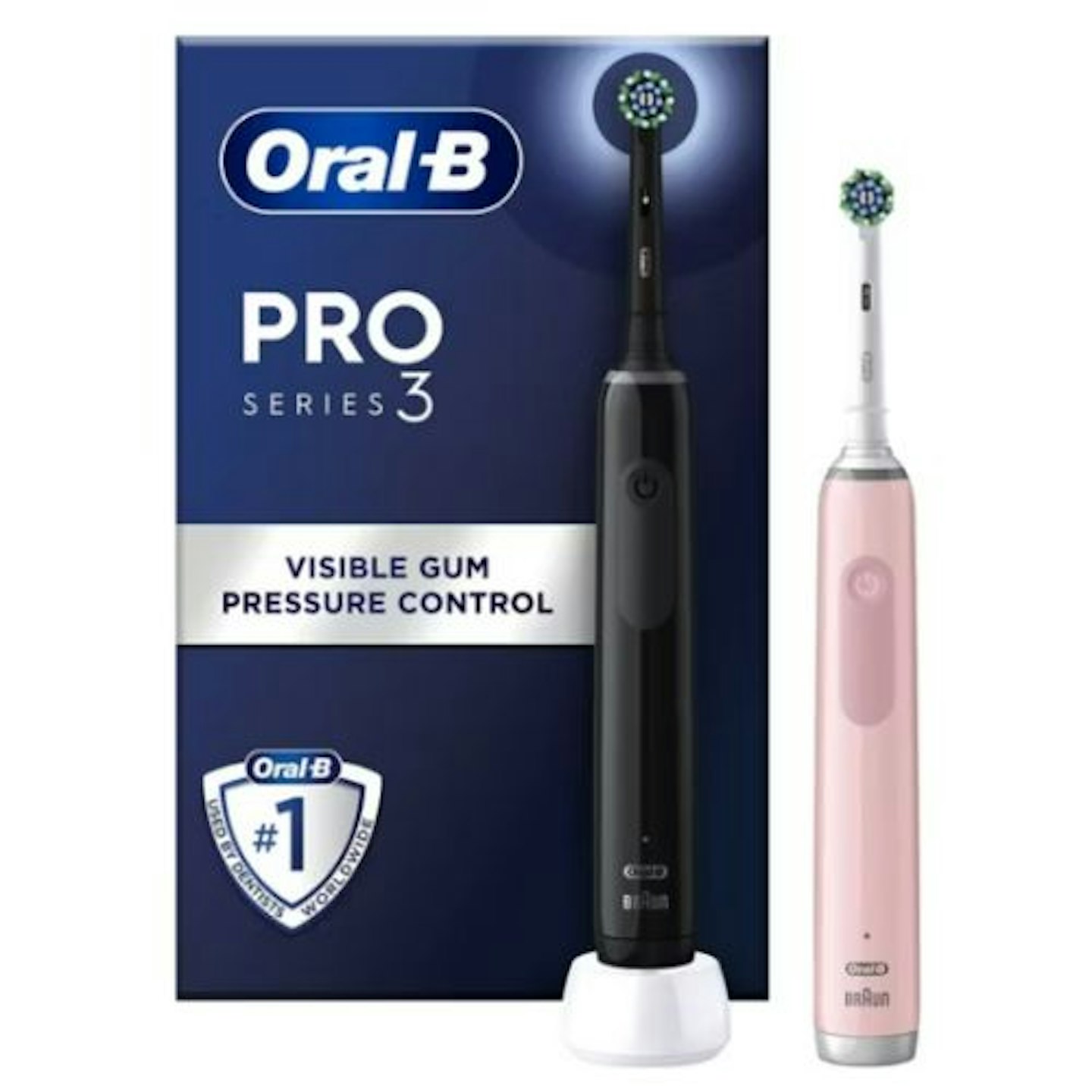 Oral-B Pro 3 - 3900 - Black & Pink Electric Toothbrush Duo Pack