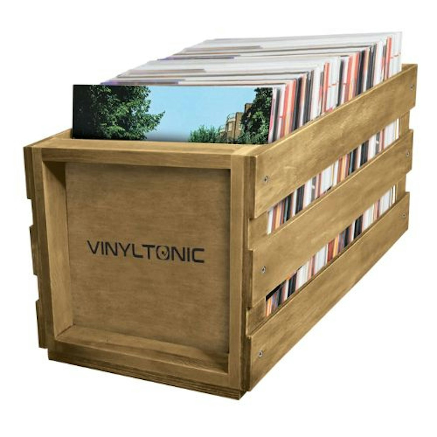 Vinyl Tonic Wood LP Crate - 65 LPs