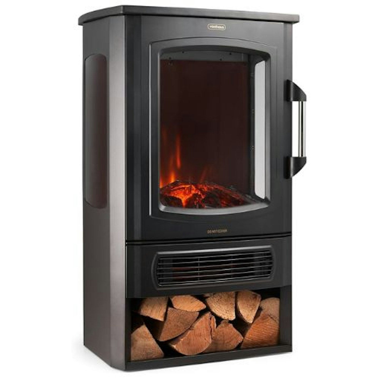 VonHaus Panoramic Stove Heater with Log Storage