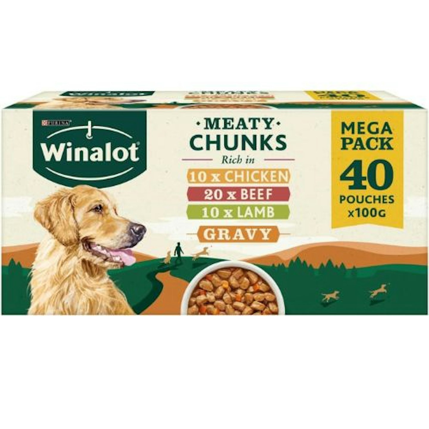 Winalot Dog Food Mixed in Gravy, 40 x 100g