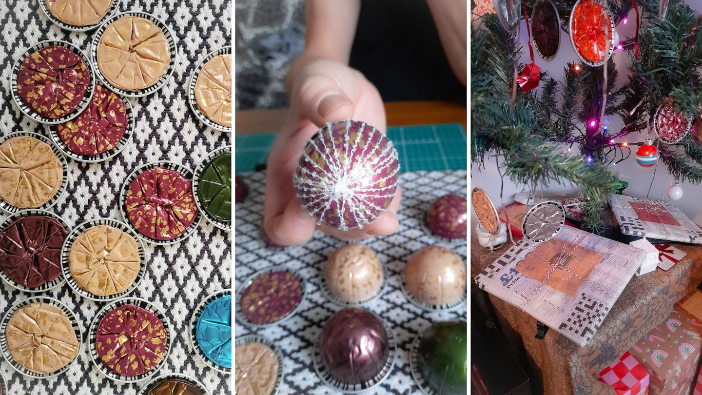 Natalie made her Christmas decorations out of Nespresso coffee pods