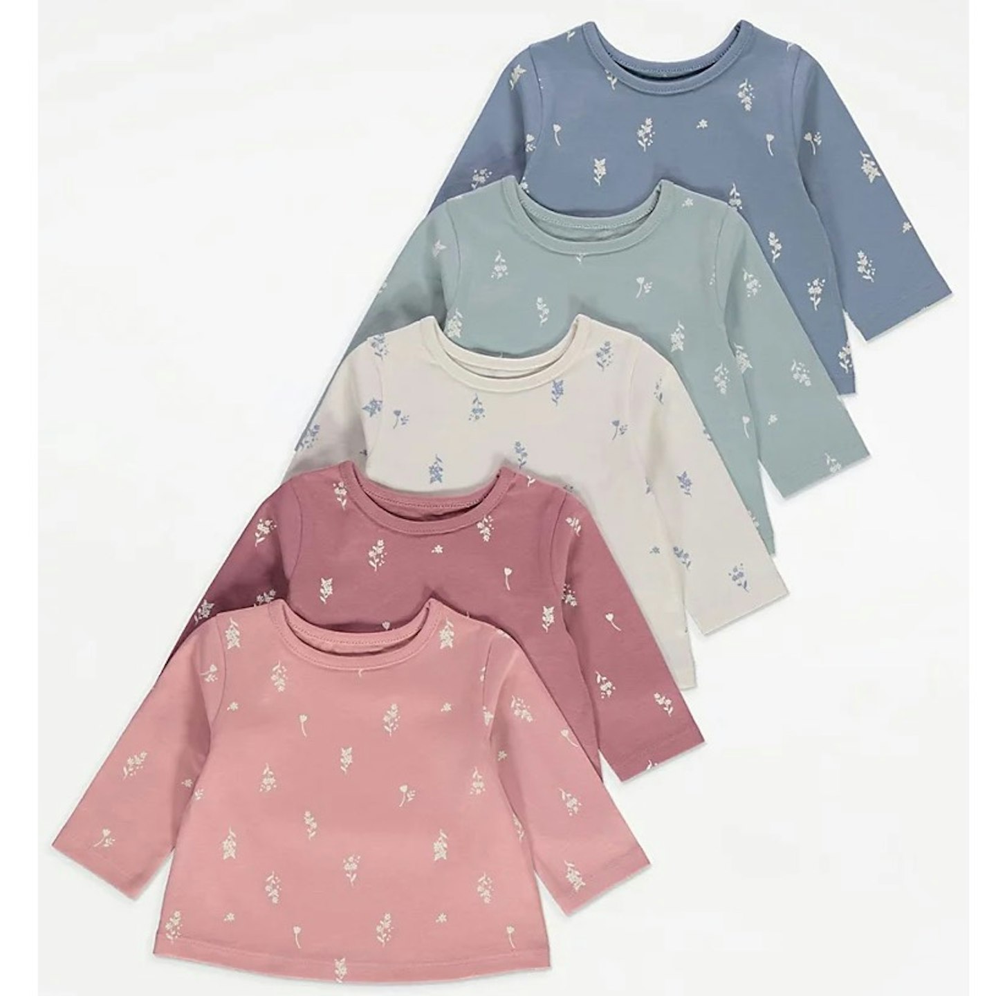 Asda 5 pack baby tops in pink 