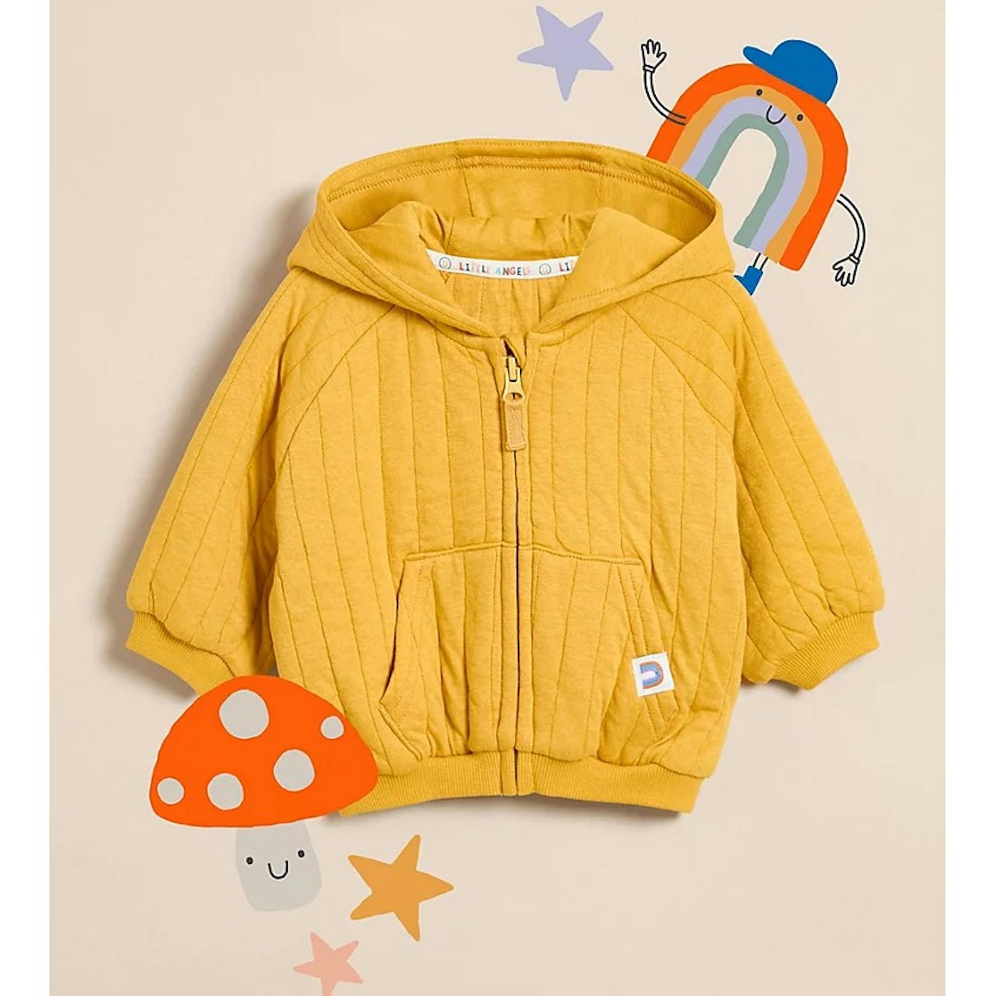 Asda yellow baby zip up jacket 