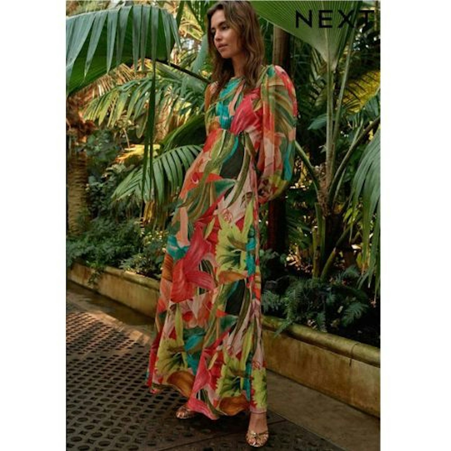 Bright Floral Kew Collection Long Sleeve Maxi Dress