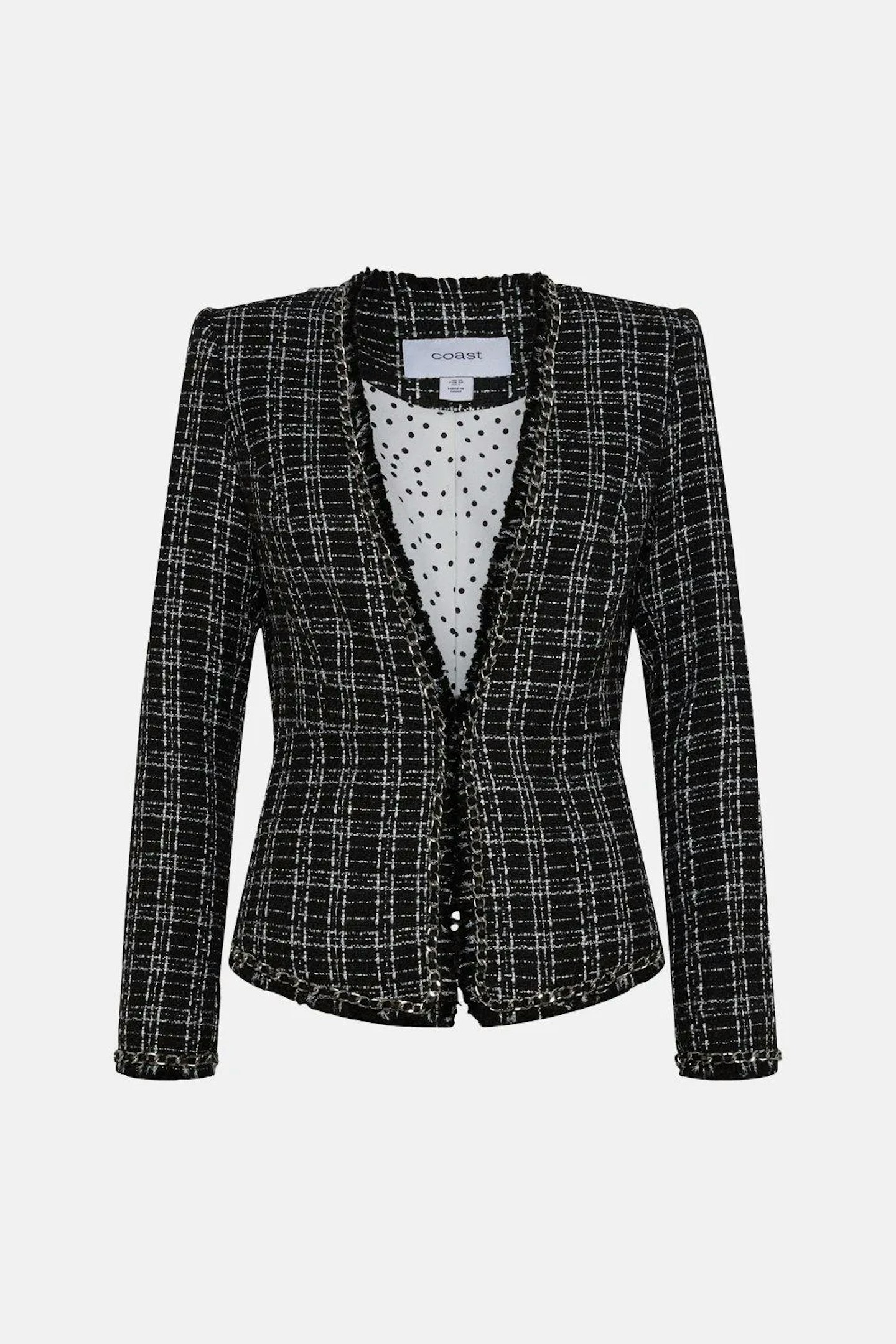 Coast Lisa Tan Fitted Blazer In Tweed