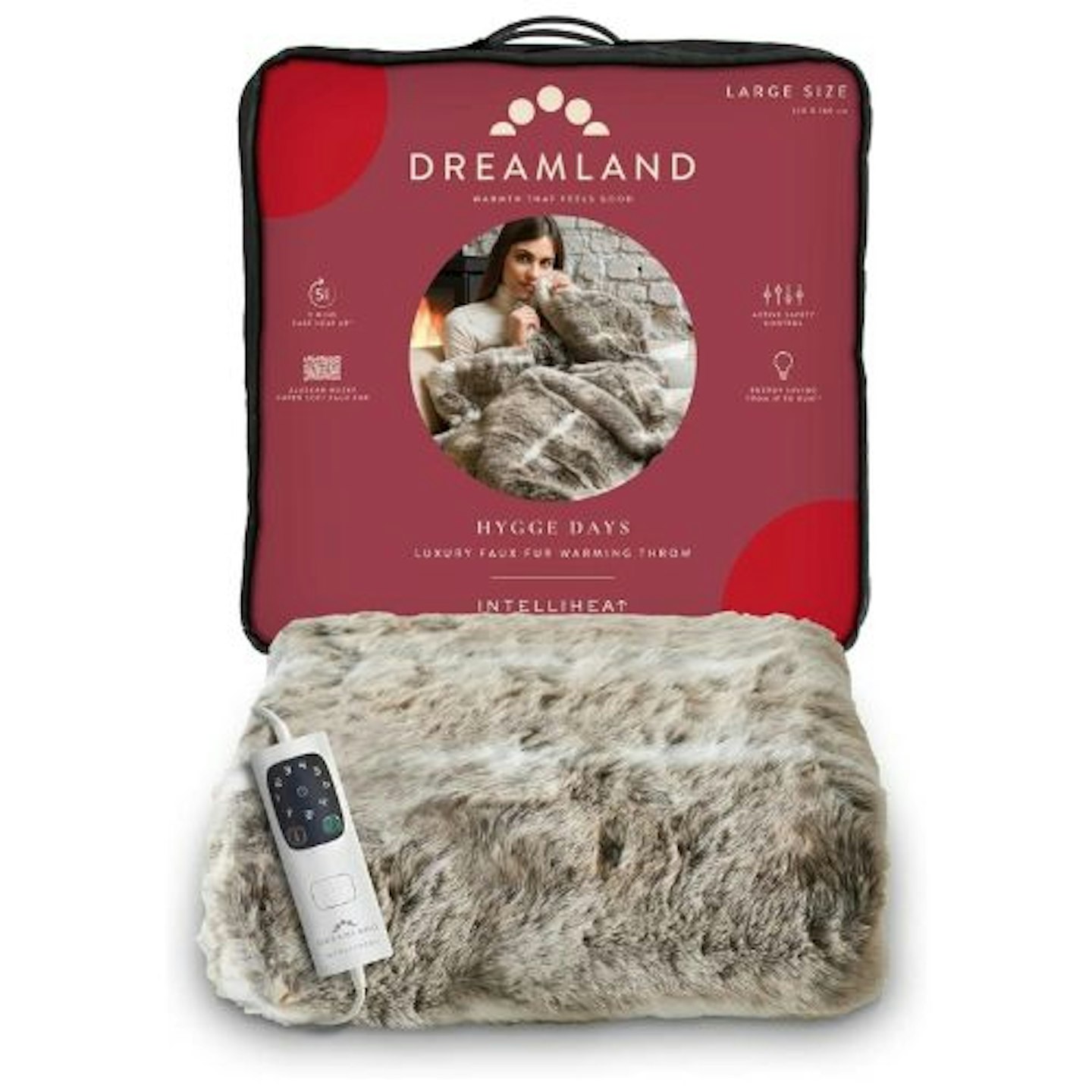 Dreamland Hygge Days Faux Fur Warming Throw - Alaskan Husky