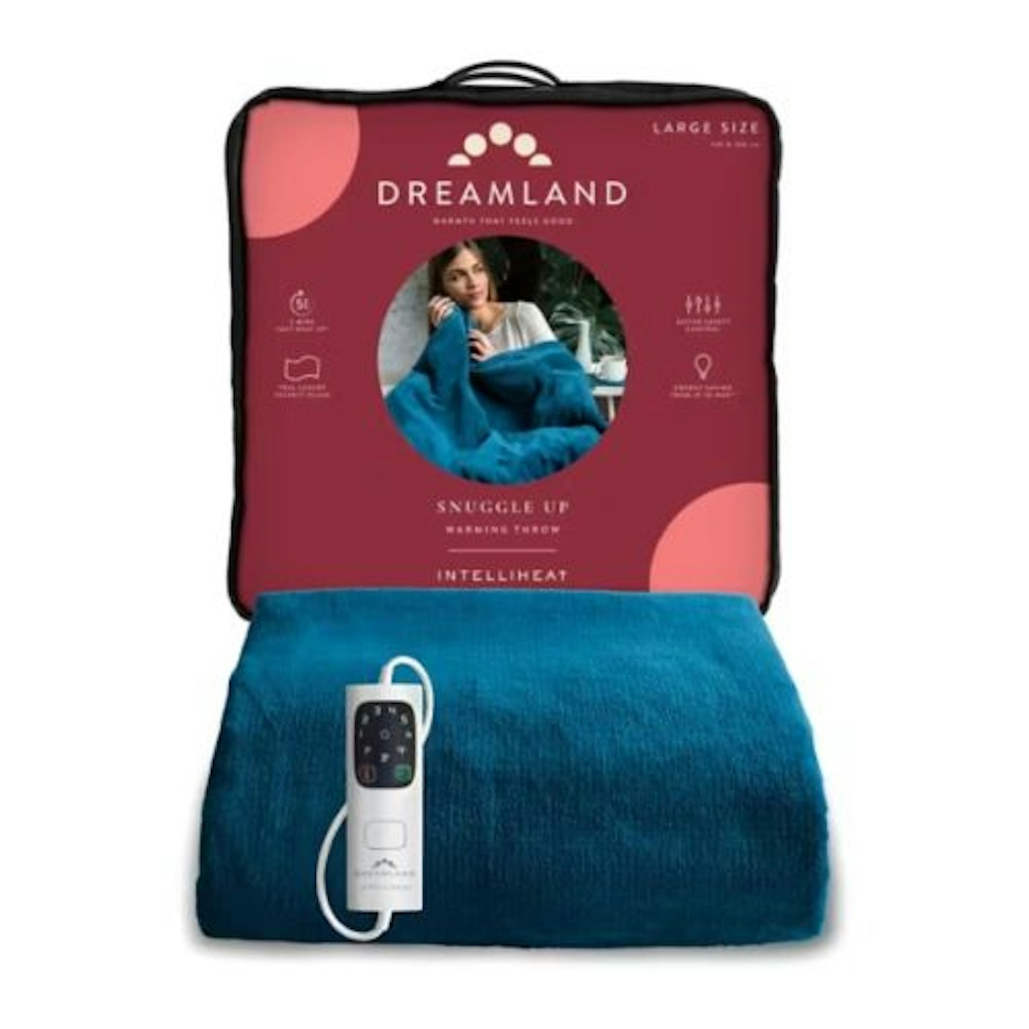 Dreamland Intelliheat Throw - Teal