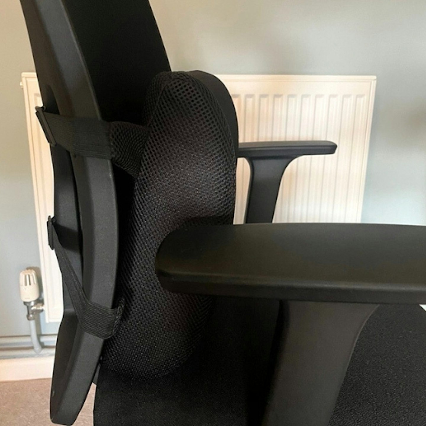 Everlasting Comfort Memory Foam Lumbar Support Cushion on desk chair