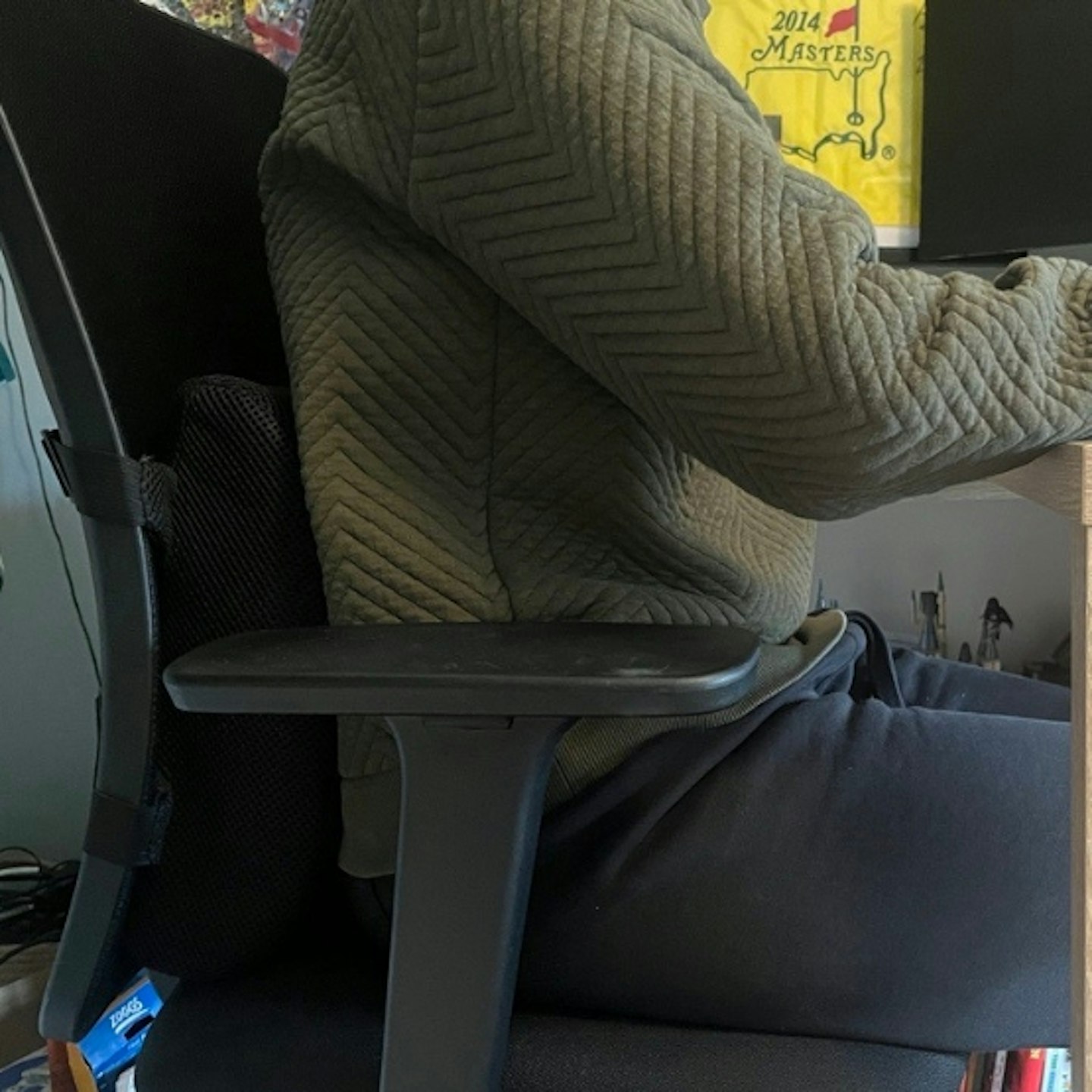 woman using the Everlasting Comfort Memory Foam Lumbar Support Cushion on desk chair