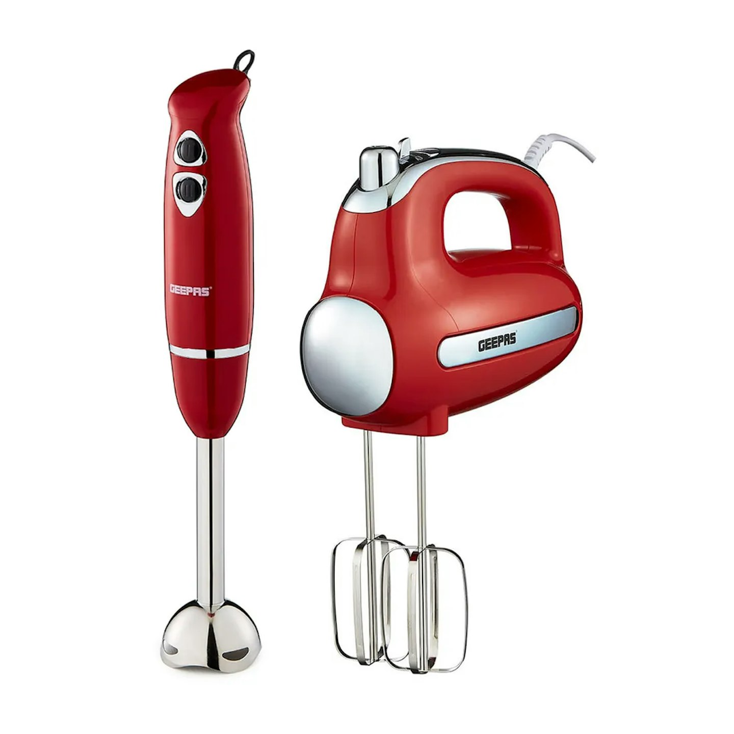 Geepas 400W Hand Blender & 300W Hand Mixer Kitchen Combo Set