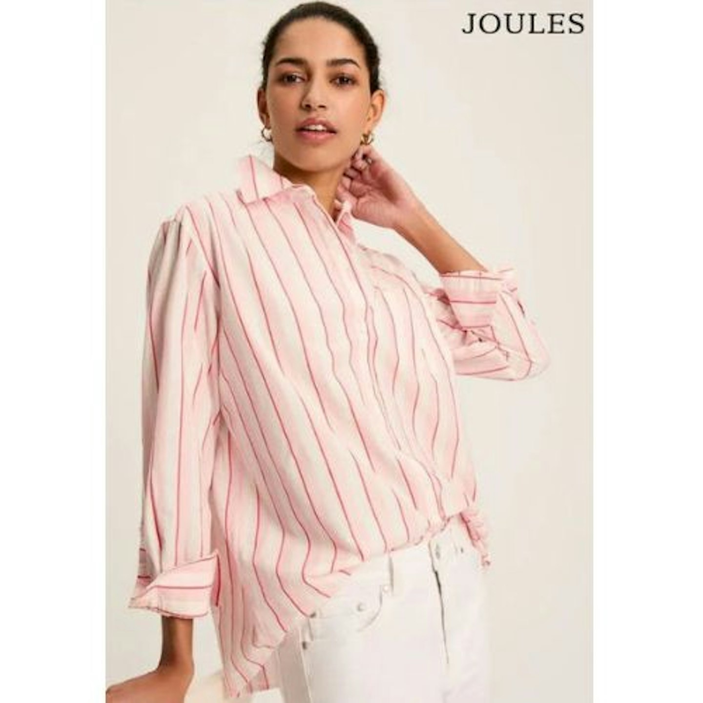 Joules Amilla PinkWhite Cotton Shirt