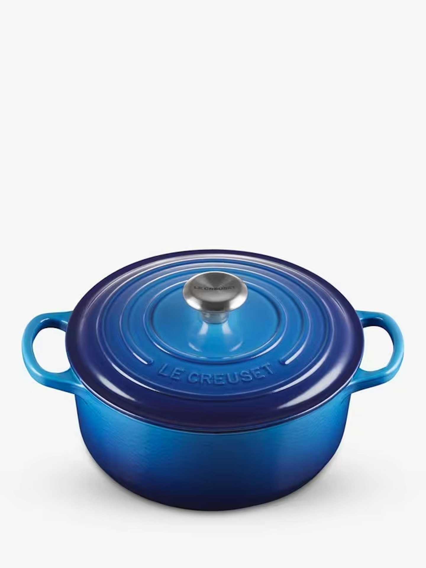 Signature Cast Iron Round Casserole, Azure, 22cm