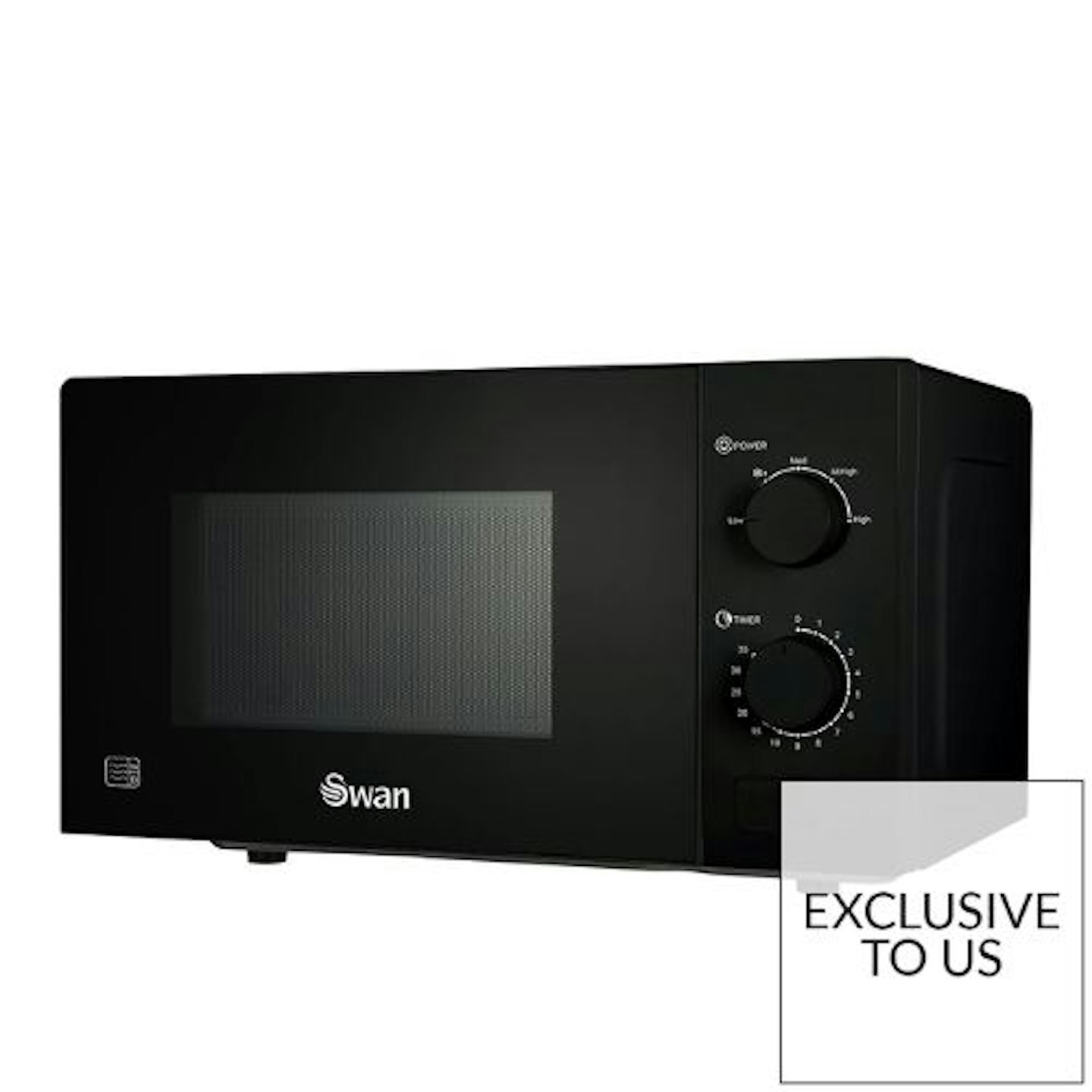 Swan 20L 700W Manual Microwave, Black