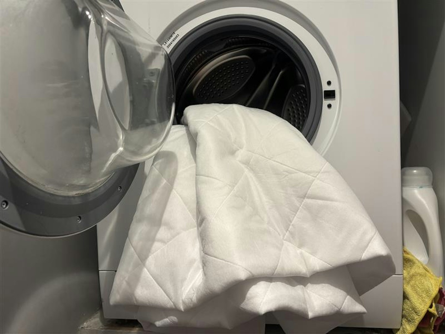 A duvet in a washing machine
