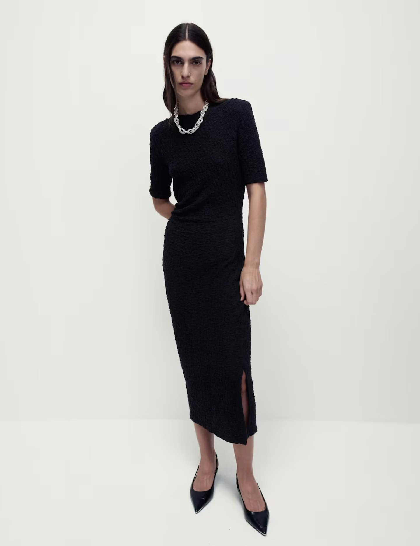 M&S jersey textured midaxi column dress