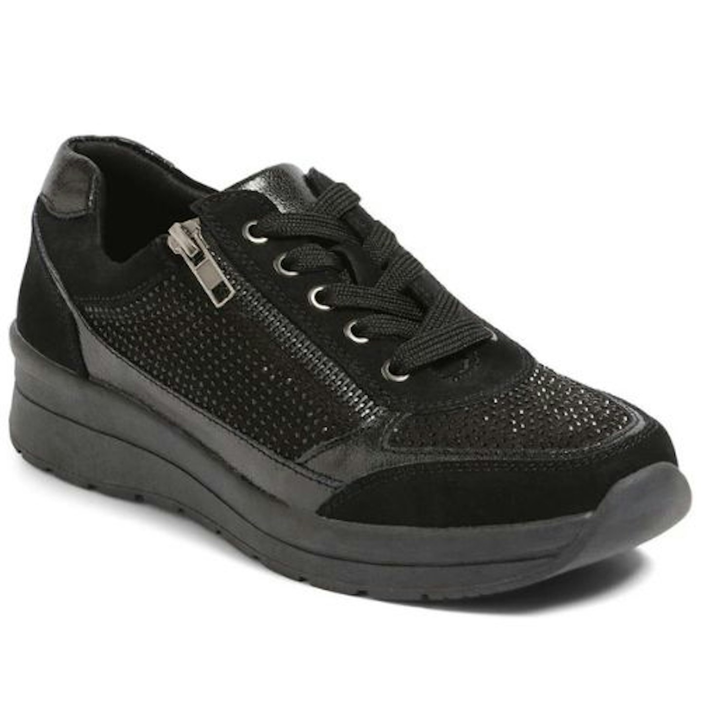 Pavers Lace-Up Leather Trainer