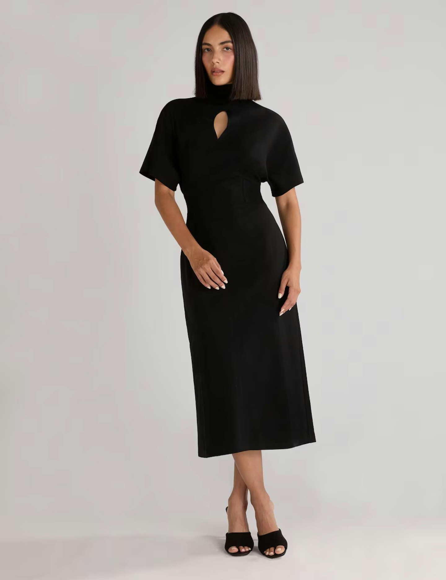 Ro&Zo at M&S high neck midi waisted dress