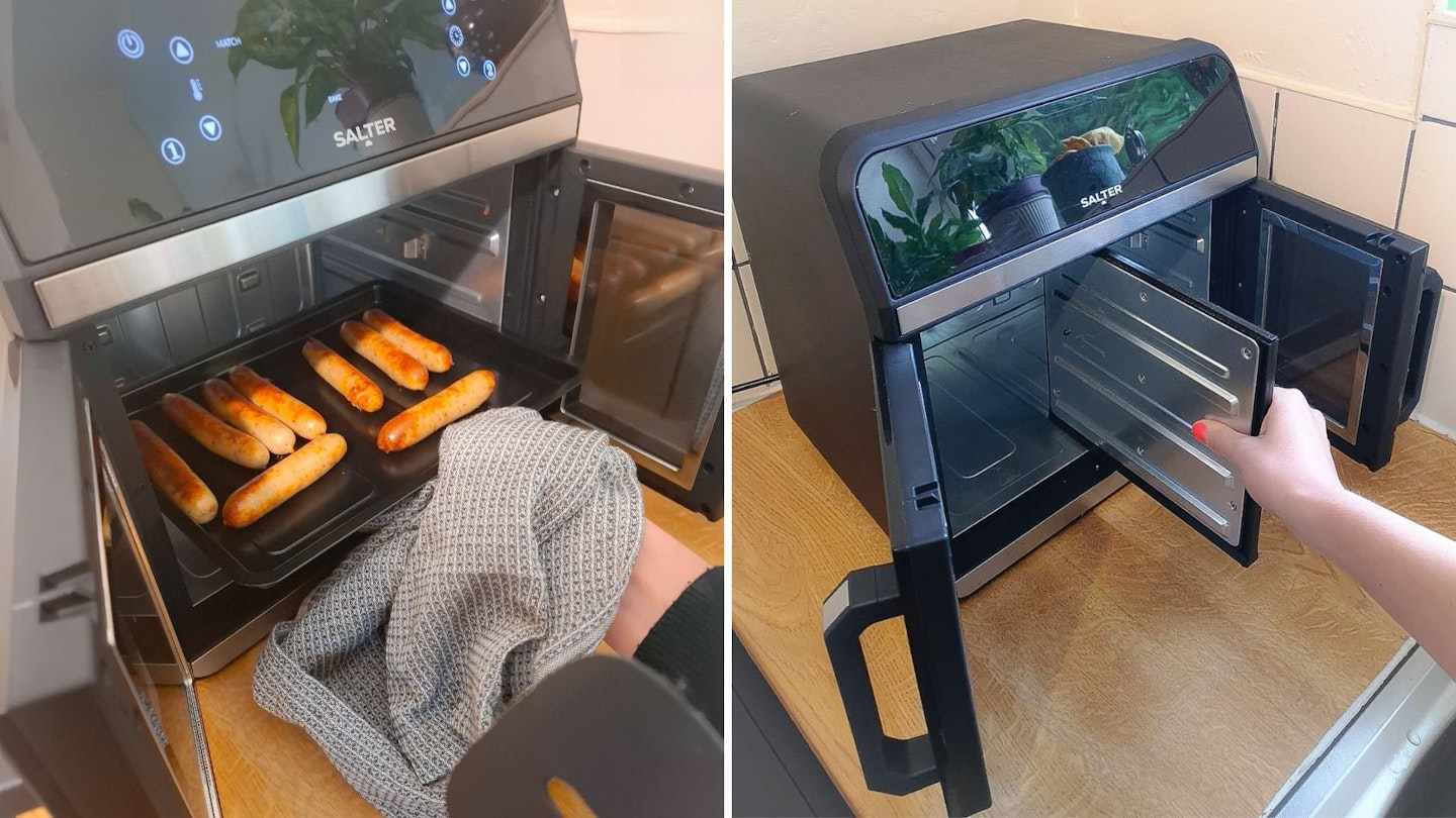 Partitioning the Salter French-Door Style XL Air Fryer Oven to make it a dual air fryer