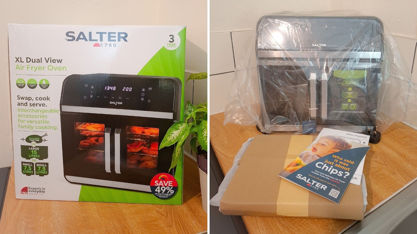 Unboxing the Salter French-Door Style XL Air Fryer Oven, plus the booklets that come with it