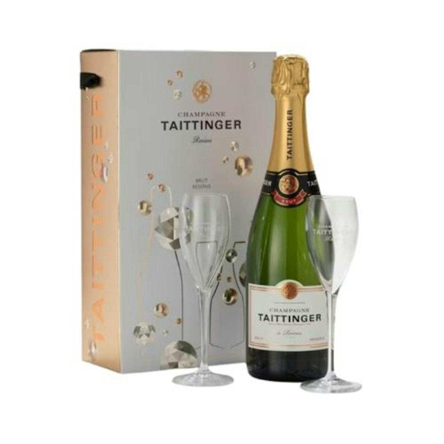 Taittinger Brut NV Champagne & Glasses Gift Set