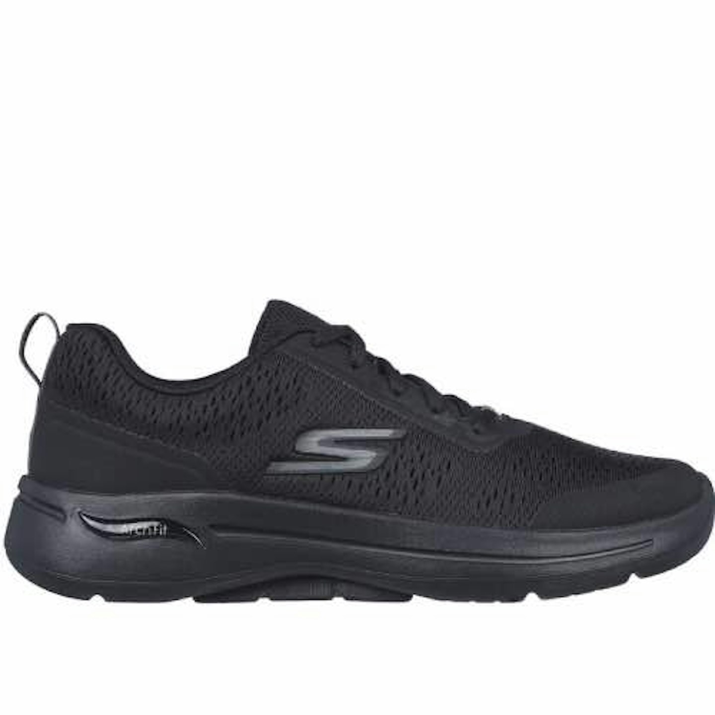 Skechers go walk arch fit trainers in black 