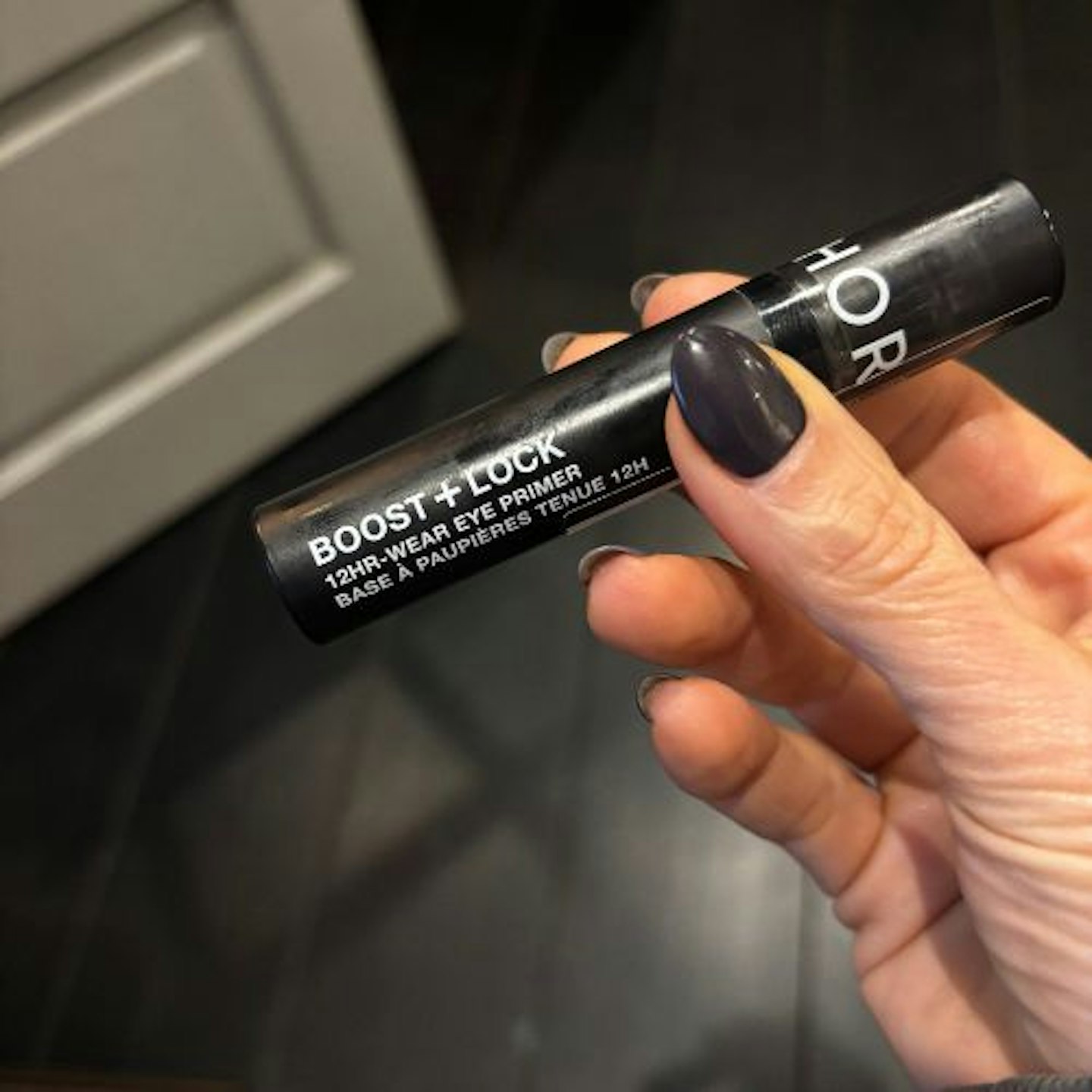 Suzanne holding the Sephora Collection Eyeshadow Primer - Boost + Lock