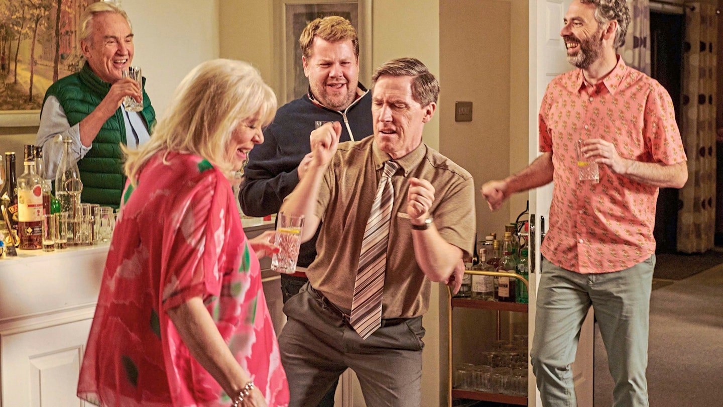 Gavin and Stacey - The Finale: Mick (LARRY LAMB), Pam (ALISON STEADMAN), Smithy (JAMES CORDEN), Bryn (ROB BRYDON), Jason (ROBERT WILFORT)