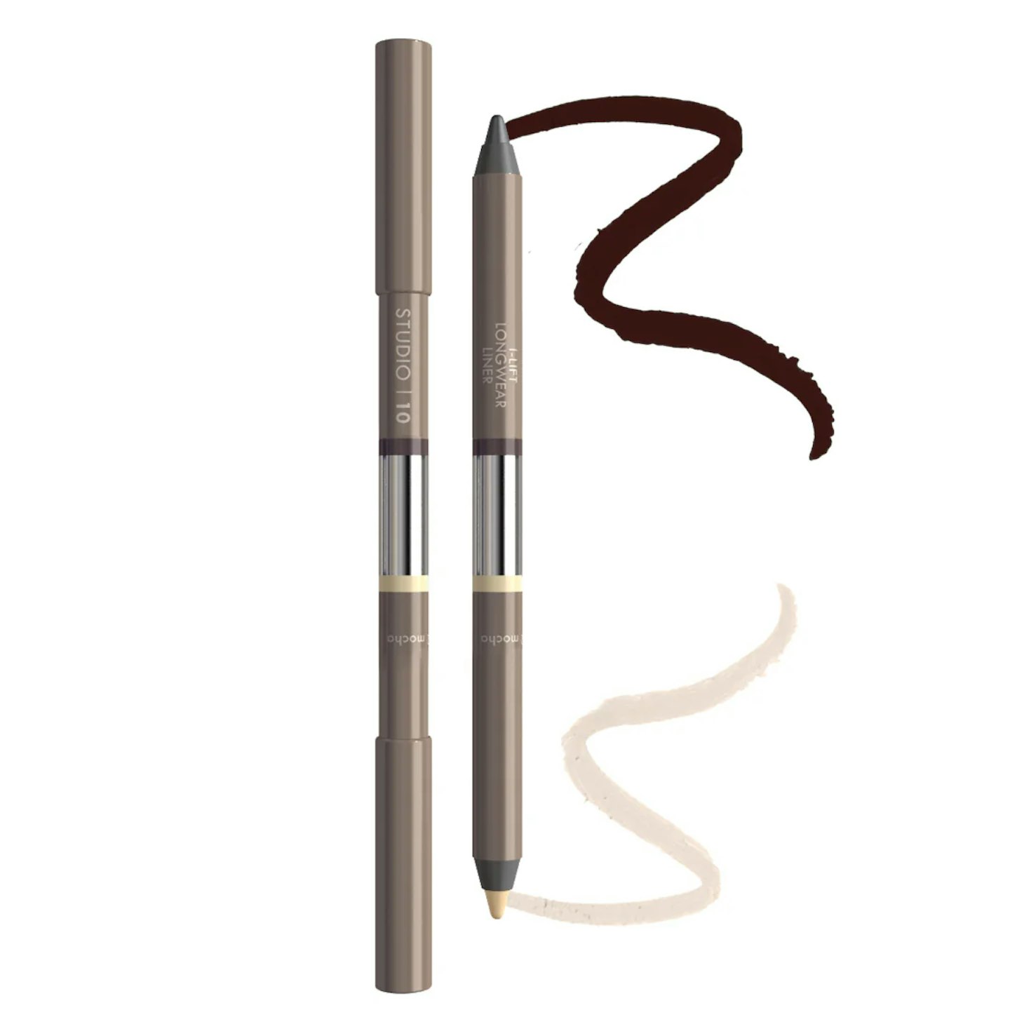 Image of the Studio 10 I-lift Longwear Kajal Liner with shade swatches