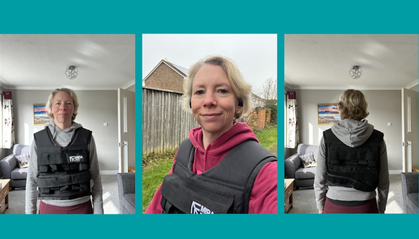 Becky Fuller wearing a weighted vest