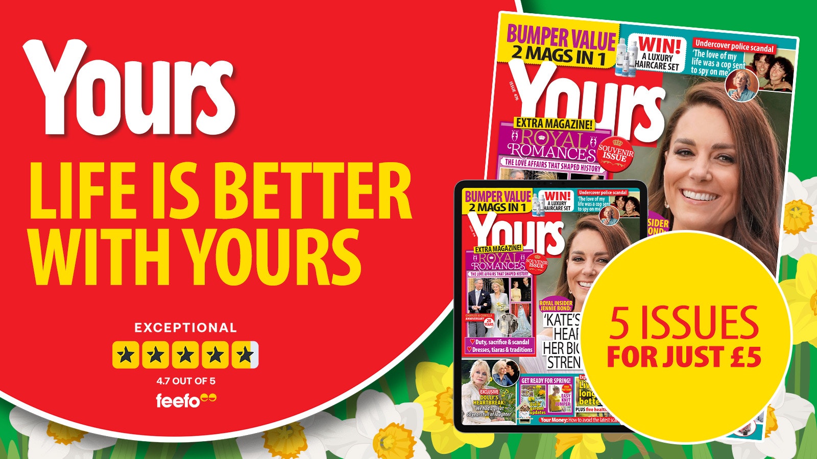 5 issues for £5 of Yours Magazine