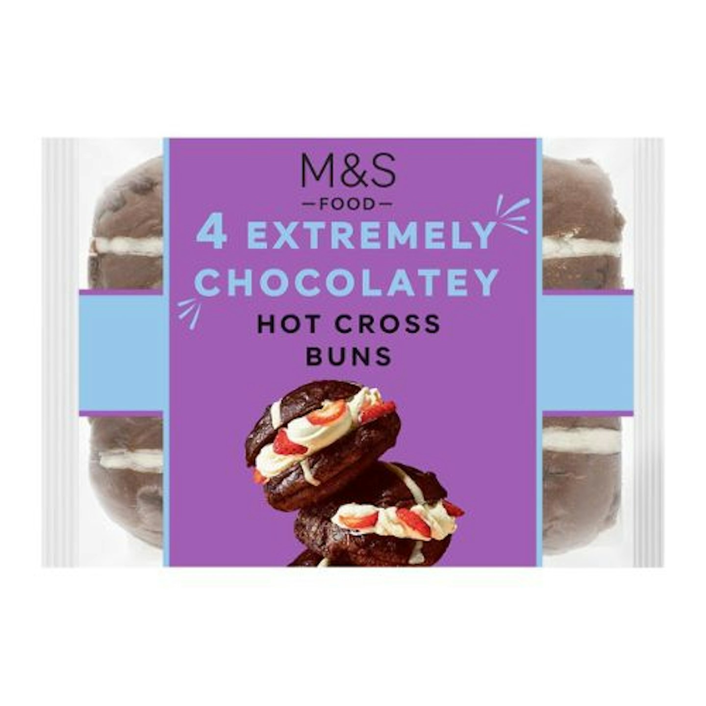 M&S Extremely Chocolatey Hot Cross Buns