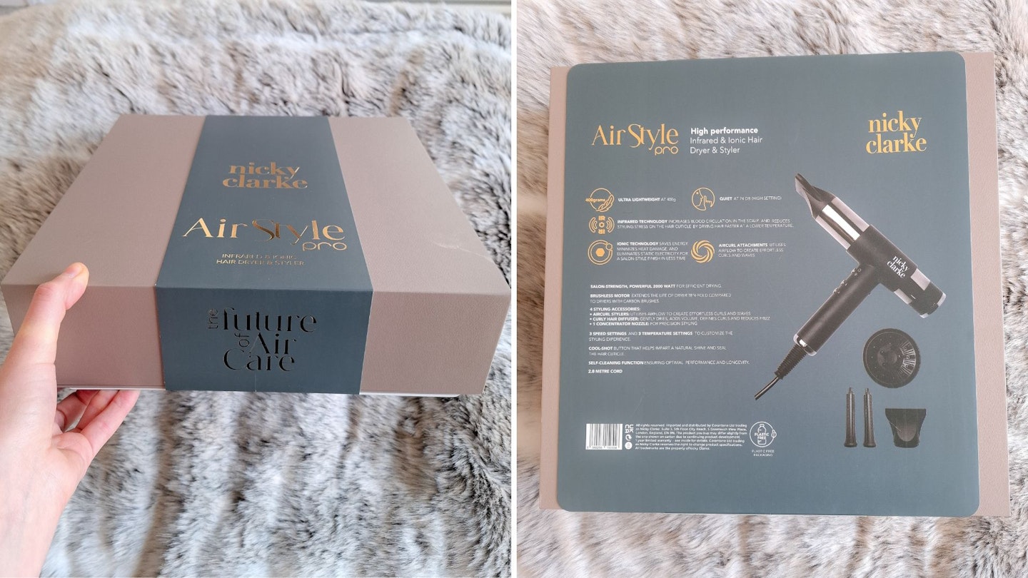 Nicky Clarke AirStyle Pro Hair Dryer & Styler premium packaging