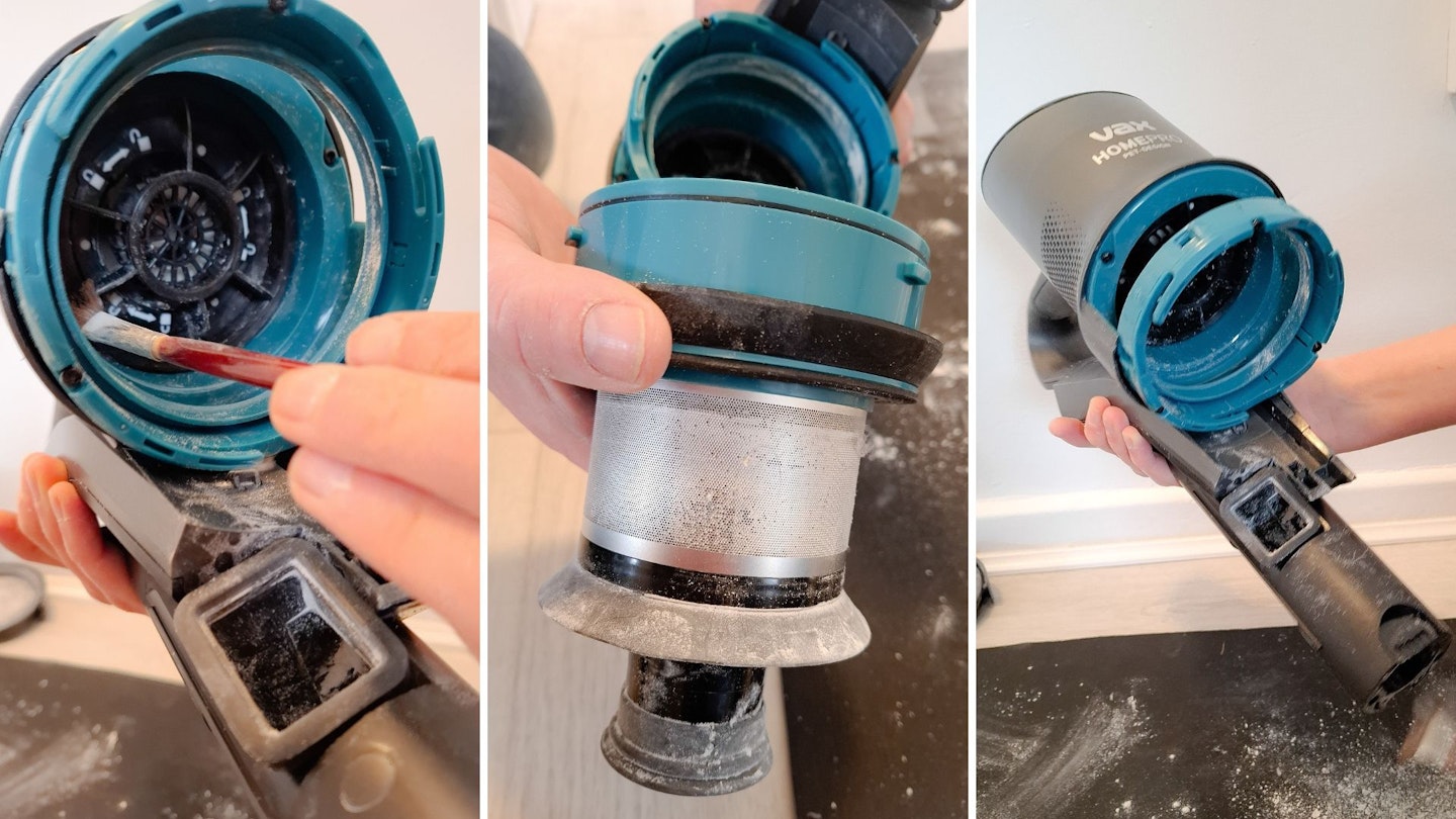 Cleaning the separator inside the VAX HomePro cordless vacuum