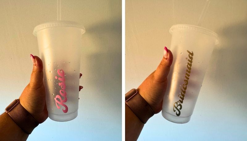 Personalised tumblers I made with the Cricut Joy Xtra