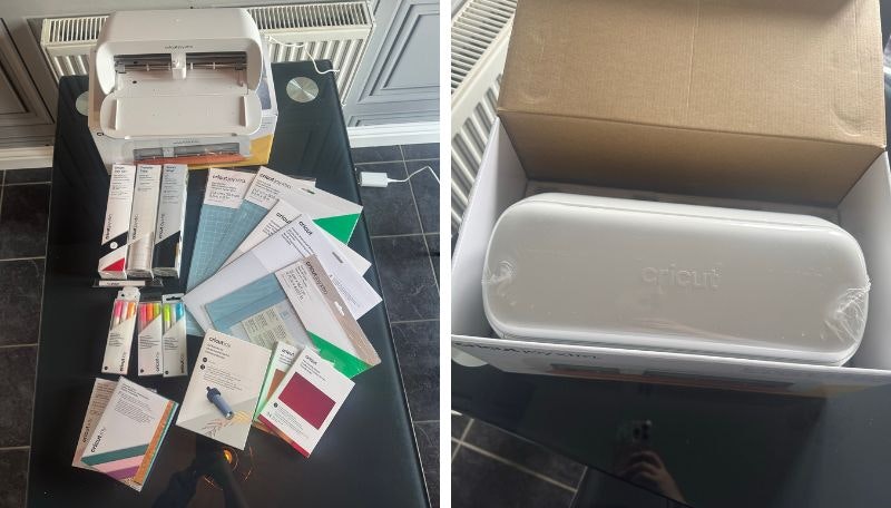 Cricut Joy Xtra out of the box, with materials