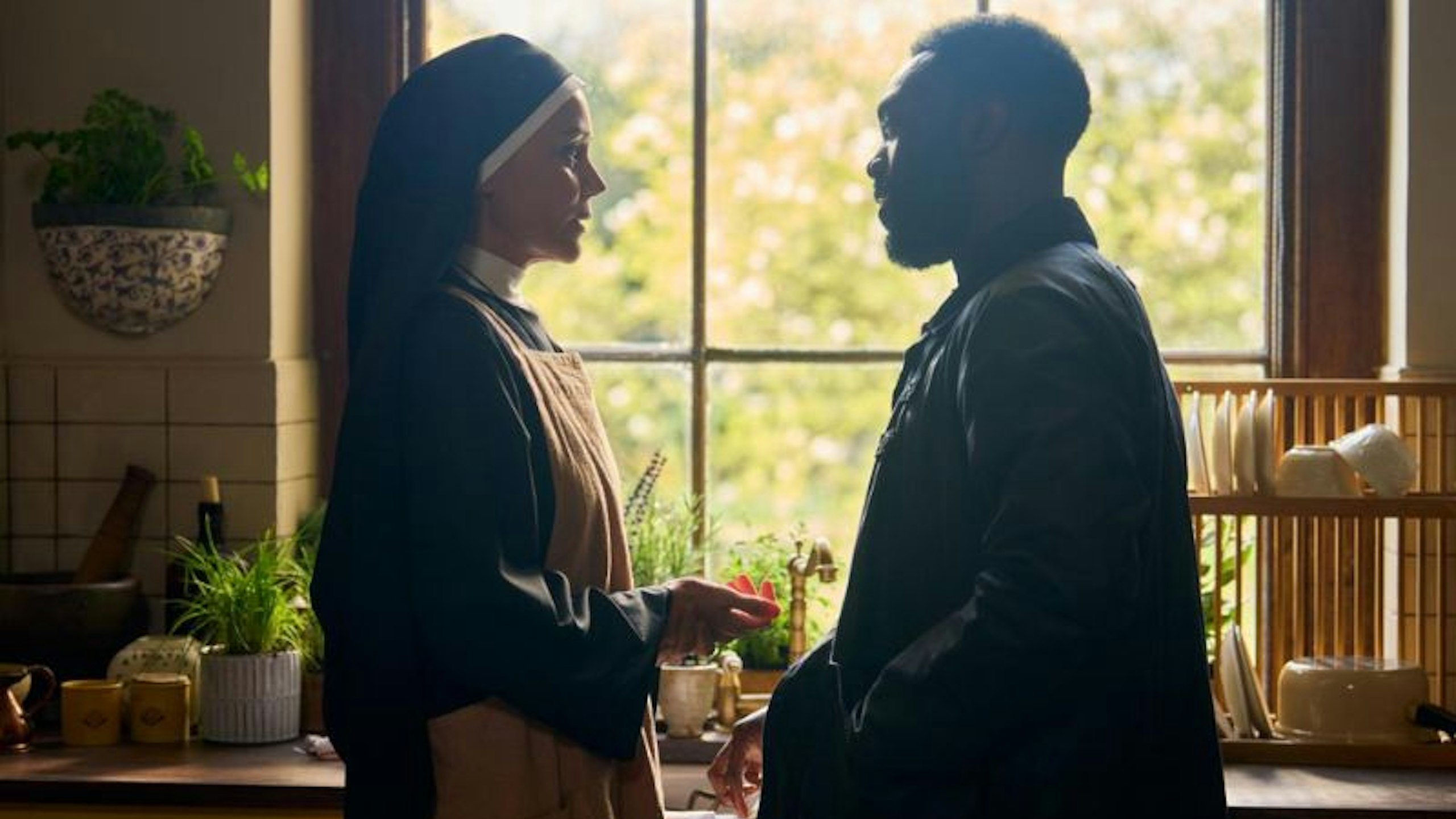 Keeley Hawes and Paapa Essiedu in Falling on Channel 4