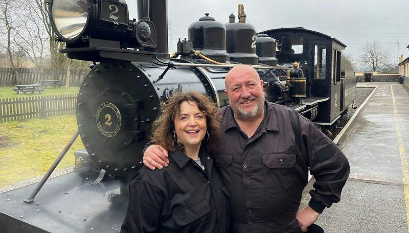 Ruth Jones and Steve Speirs making documentary on Welsh town