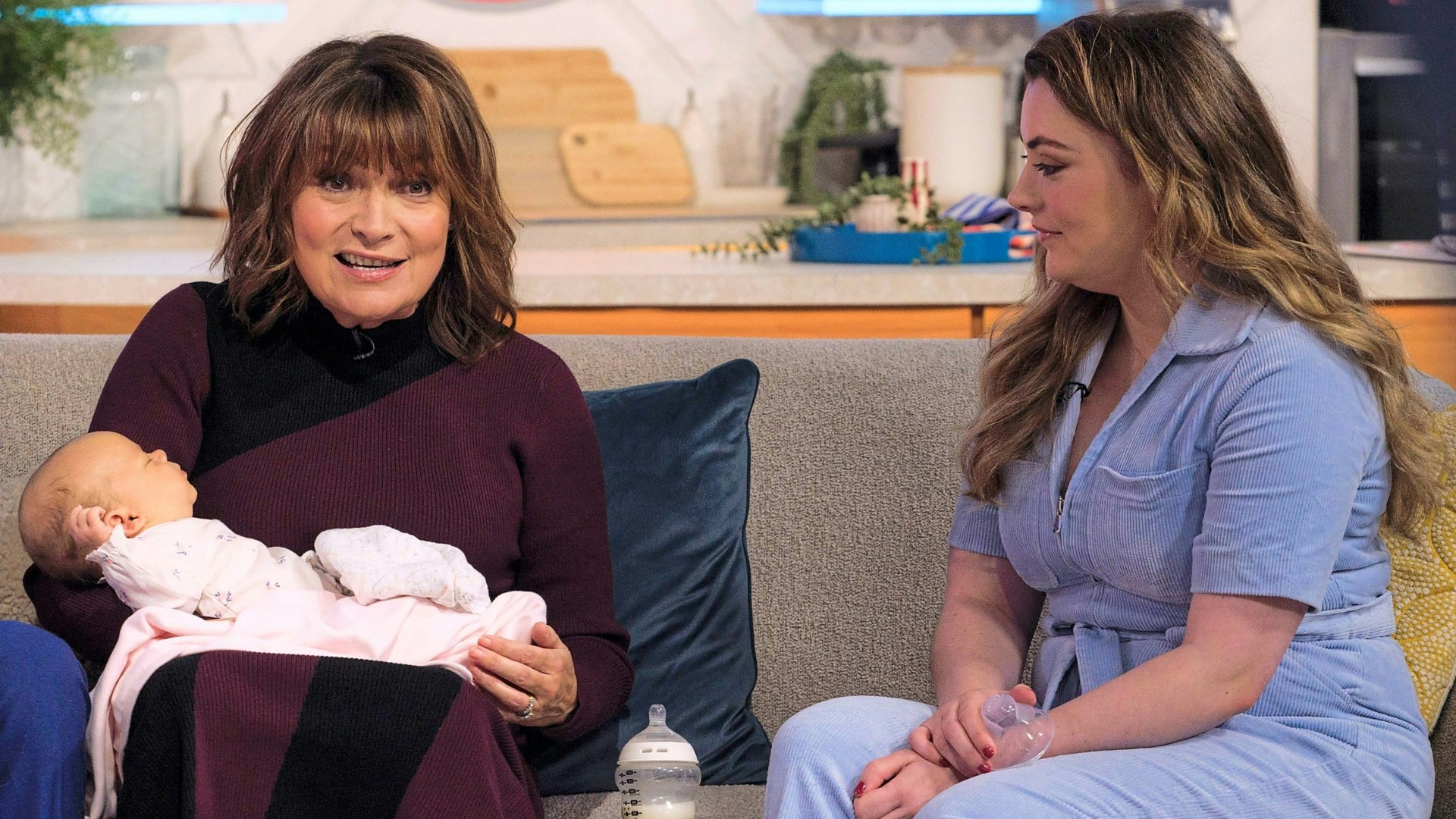 Lorraine with her daughter, Rosie, and granddaughter, Billie on the set of Lorraine TV show