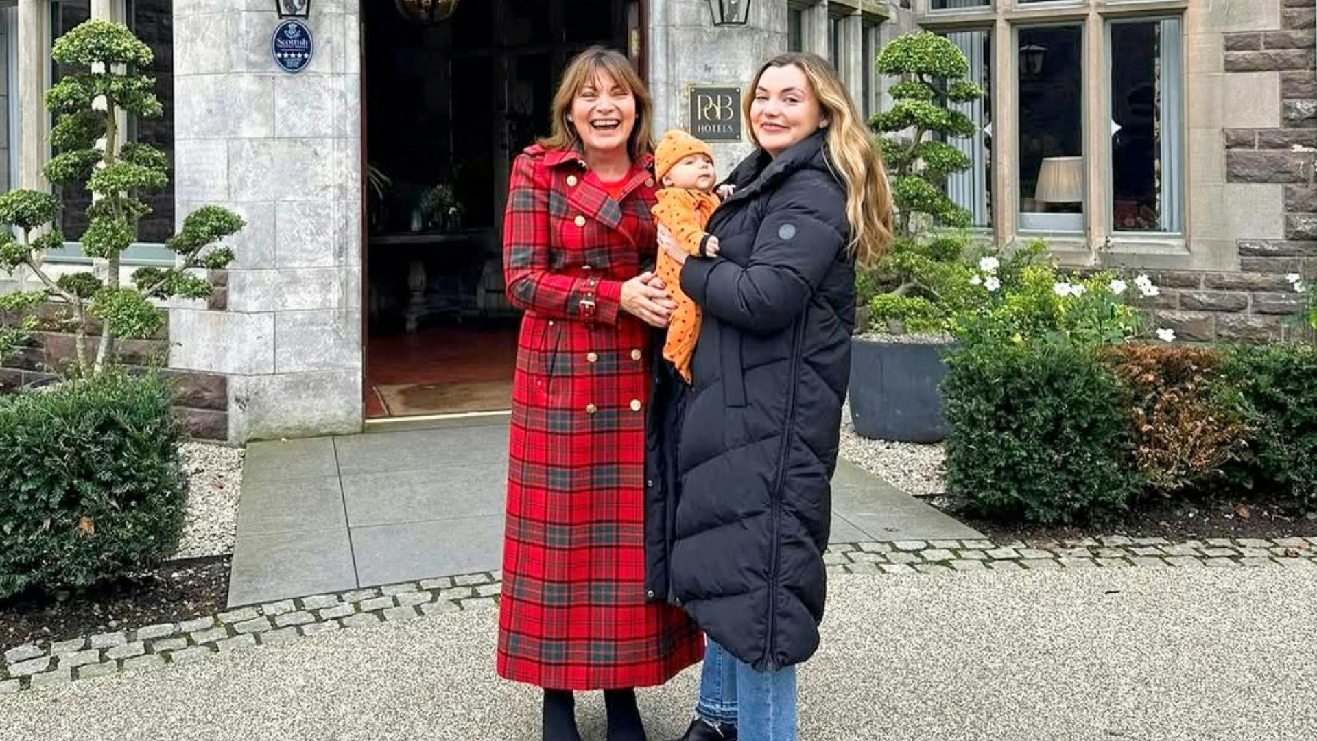 Lorraine with her daughter, Rosie, and granddaughter, Billie at a hotel in Scotland