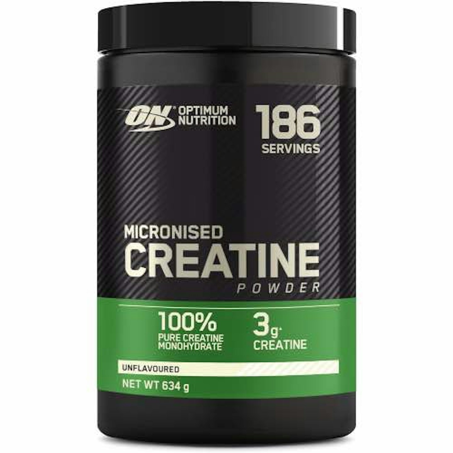 Optimum nutrition creatine pack in black and green