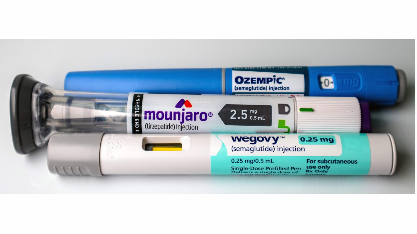 Three different weight loss injections; Mounjaro, Ozempic and Wegovy