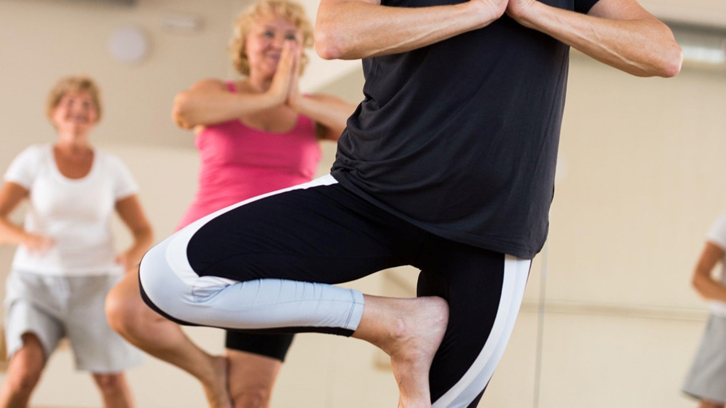 Women doing yoga poses