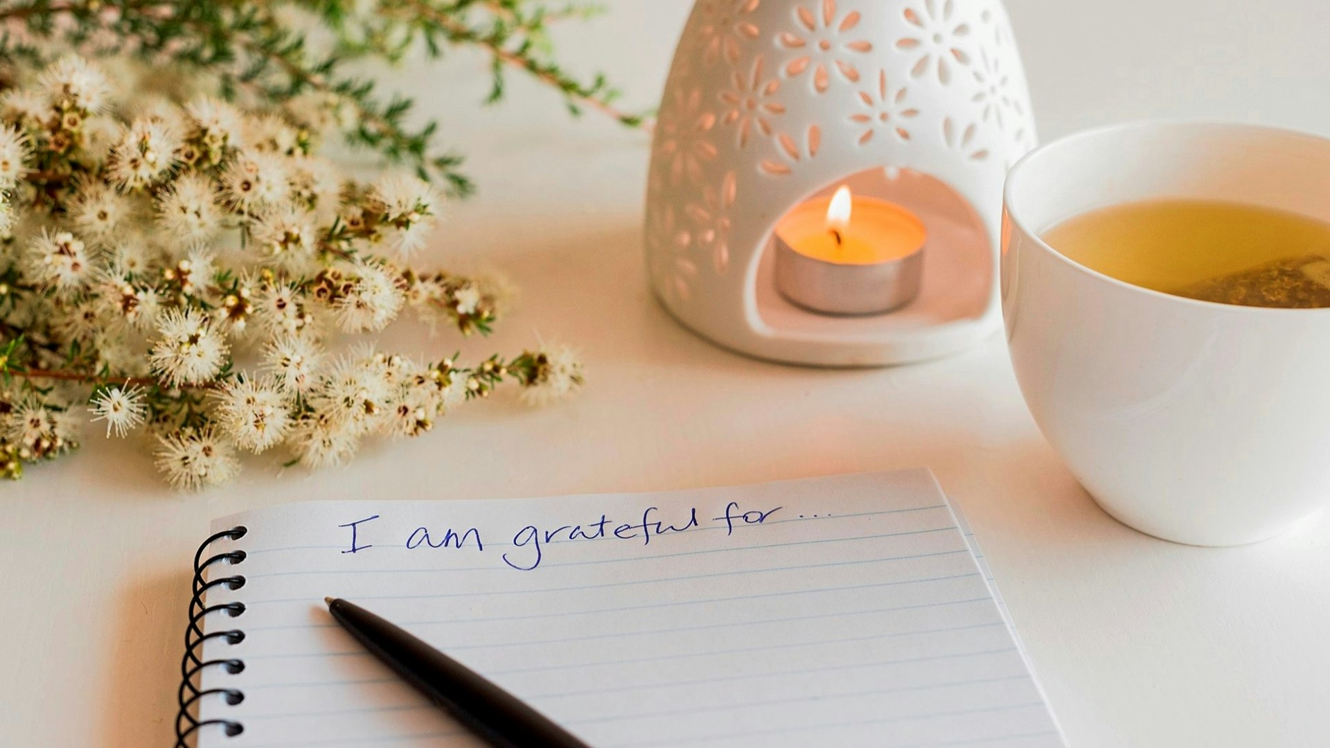 I am grateful for... writen on a note pad